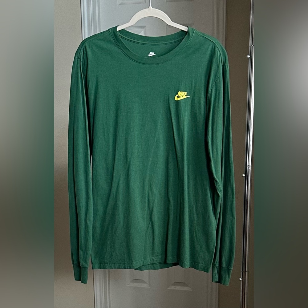 Nike Green Long Sleeve Tee with Swoosh